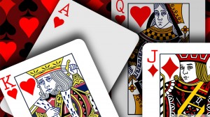 Des cartes de poker étalées